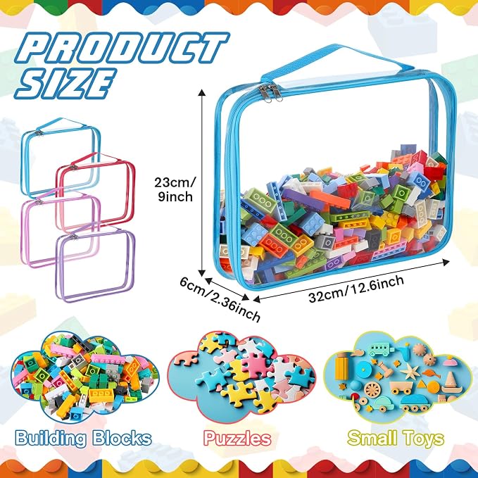 Sanwuta 6 Packs Toy Storage Bags, PVC Organizing Case Bags - Image 2