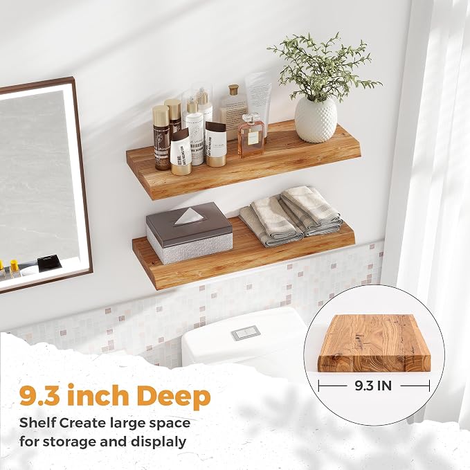 RICHFOCUS Live Edge Elm Floating Shelves - Image 7