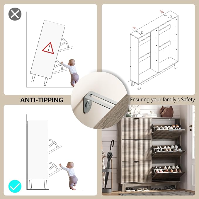 Shoe Cabinet Storage for Entryway - Image 5
