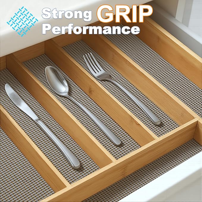 Songrey Non-Adhesive Drawer and Shelf Liner, Non Slip Cabinet Liners, Protect - Image 3
