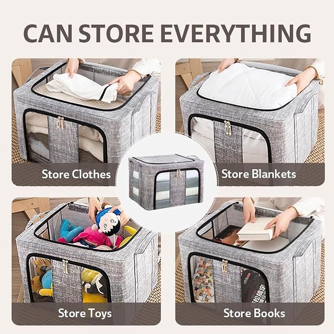 Storage Bins for Clothes - 66L - Large Clothes Storage Bins with Lids - for - Image 4