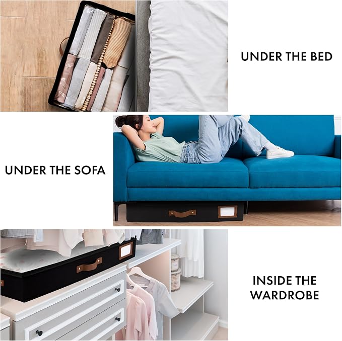 HOMELUX THEORY 2pc Under Bed Storage Containers, Bedroom Under the Bed Drawer - Image 5