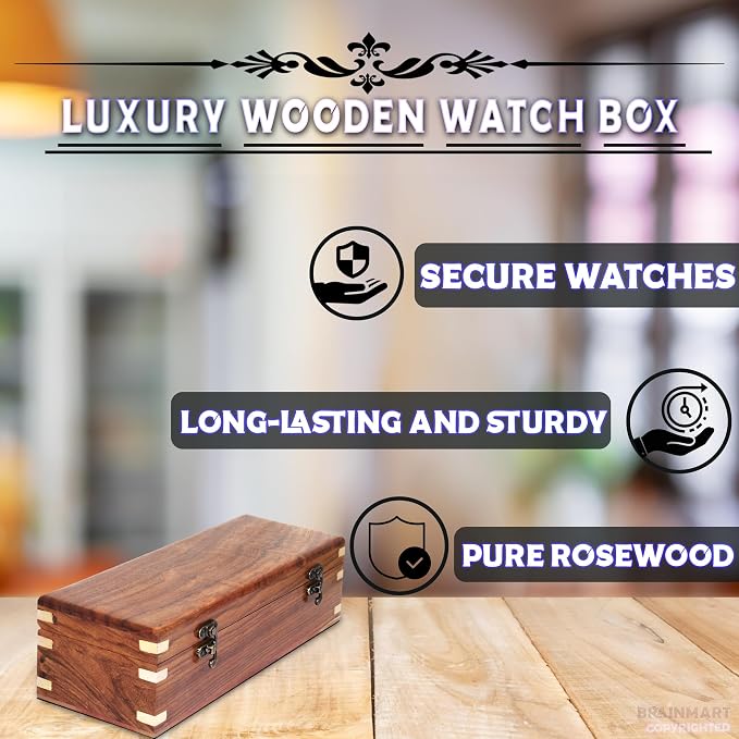Wooden Watch Box for Men & Women, Watch Organizer & Display Case, Premium - Image 2
