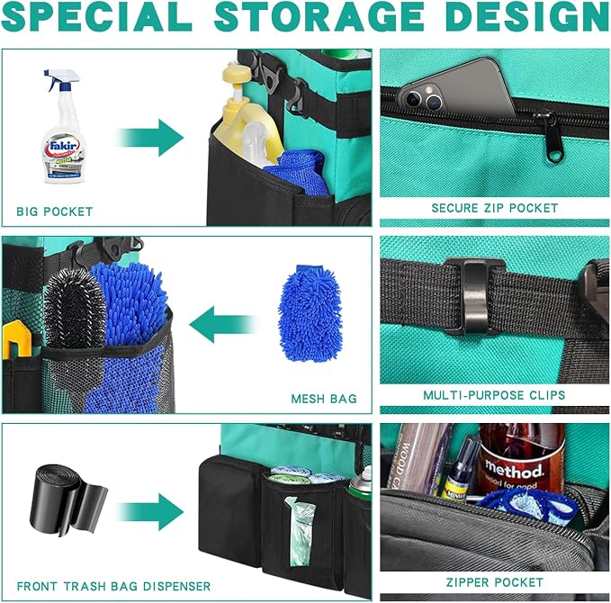 Wearable Cleaning Caddy Bag, WithDetachable Divider cleaning bags - Image 3