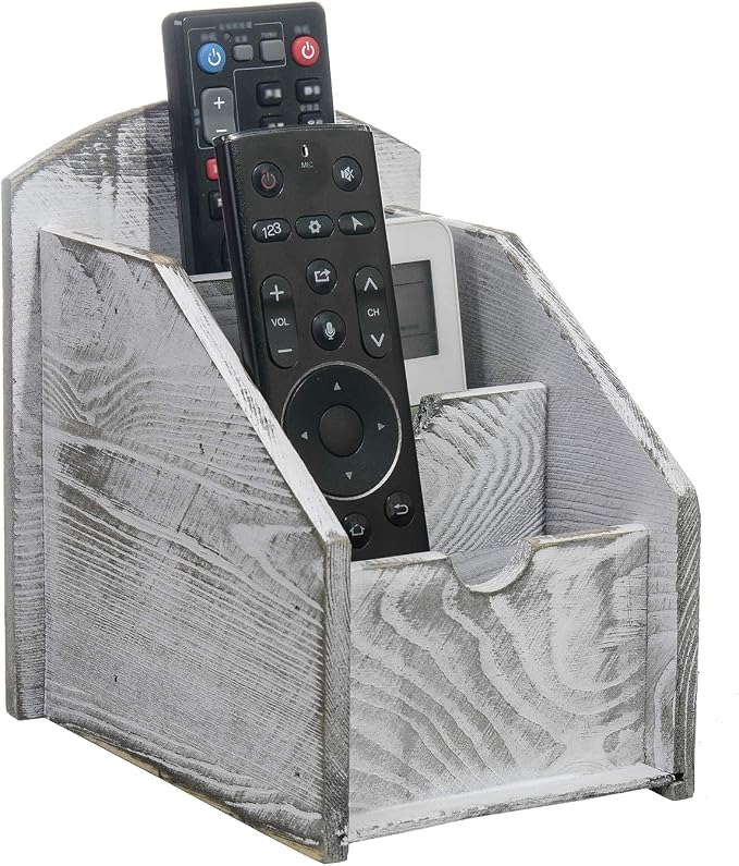 VERGOODR 3 Slot Rustic Wooden Remote Control Frame Media Organizer, Office by VERGOODR
