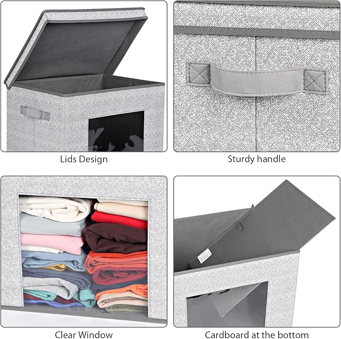 Univivi Foldable Fabric Storage Boxes Large Storage Bins - Image 4
