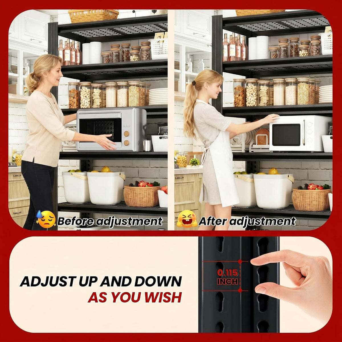 72" H Heavy Duty Garage Shelving, Metal Storage Shelves, 5 Tier