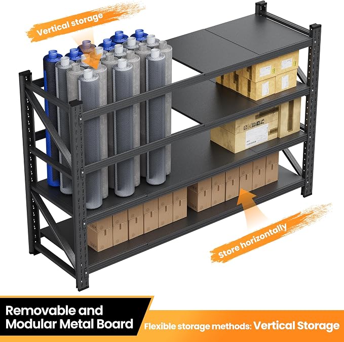 71”W Garage Shelving Units, 5000LBS Storage Shelves Heavy Duty, 4 Tier Large - Image 6