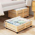 Bamboo Under Bed Storage Containers- Underbed Organizer by WISUCART