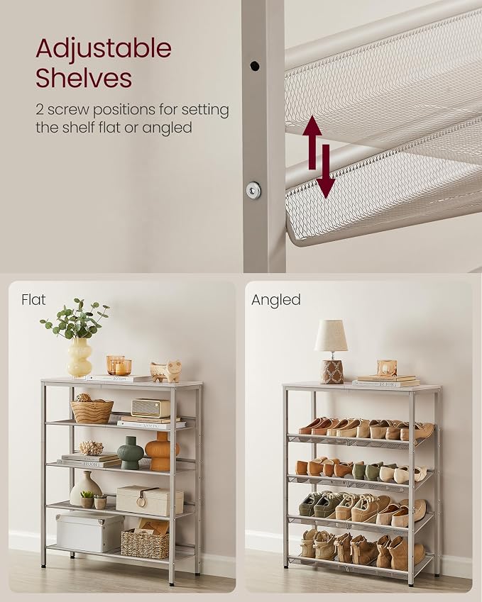 VASAGLE Shoe Rack for Entryway, 5-Tier Shoe Rack Organizer - Image 5