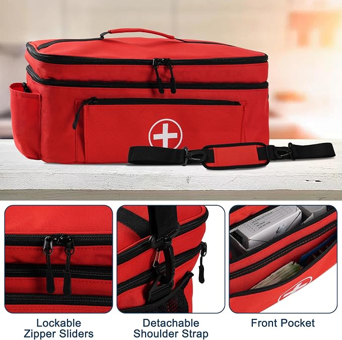 Medicine Organizer and Storage Bag Empty, Family First Aid Box, Pill Bottle - Image 8