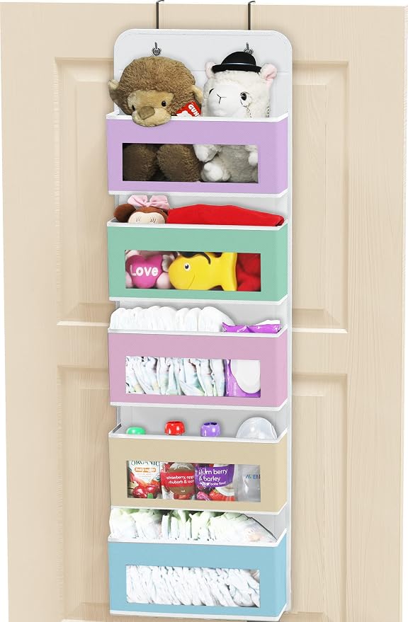 Simple Houseware 5 Clear Window Pocket Over Closet Door Storage Hanging by SimpleHouseware