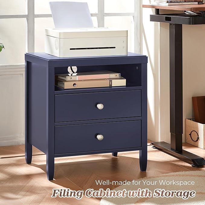 Huuger Nightstand with Charging Station, Bed Side Table - Image 5