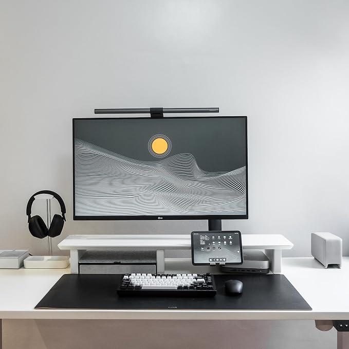 Raico Desk Cockpit Shelf Monitor Stand System Dual Screen Setup Wood Large Desk - Image 2