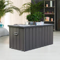 KUIKUI 100 Gallon Deck Box Waterproof, 100 Gallon Outdoor Storage Box, Metal by KUIKUI