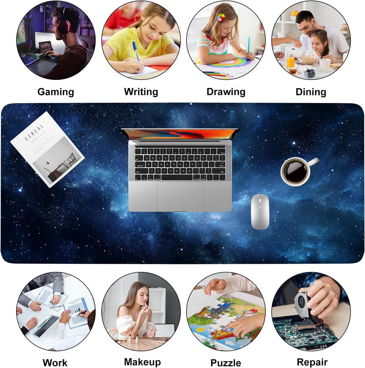 Galaxy Mouse Pad – Large Extended Desk Mat 35.43 x 15.75 in – Deep