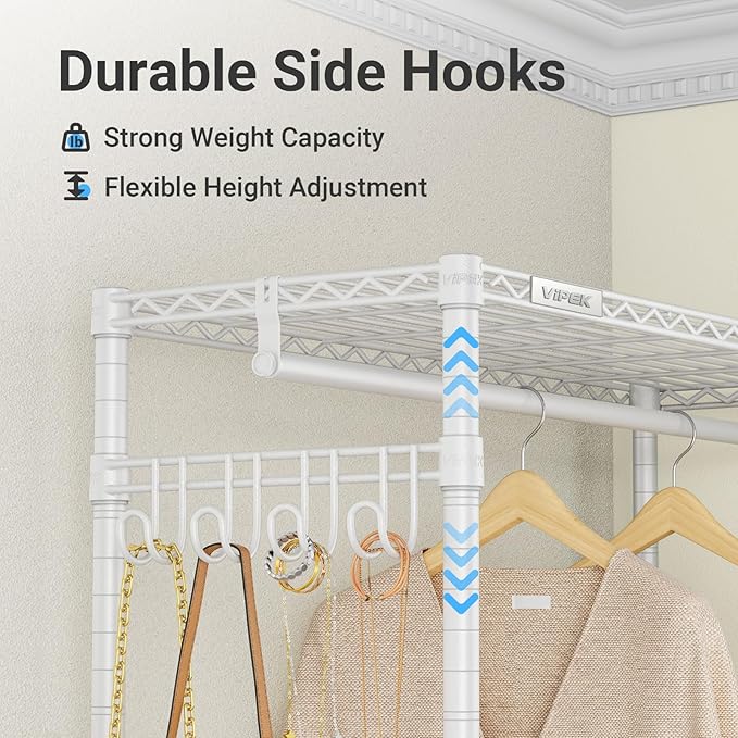 VIPEK V4C Garment Rack with Cover, Heavy Duty Portable Closet Adjustable Metal - Image 7