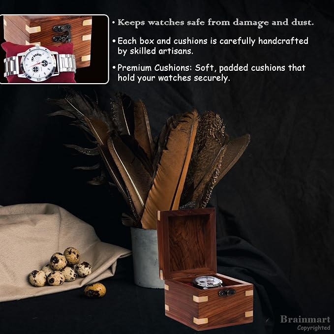 Wooden Watch Box for Men & Women, Luxury Watch Organizer & Display Case - Image 8
