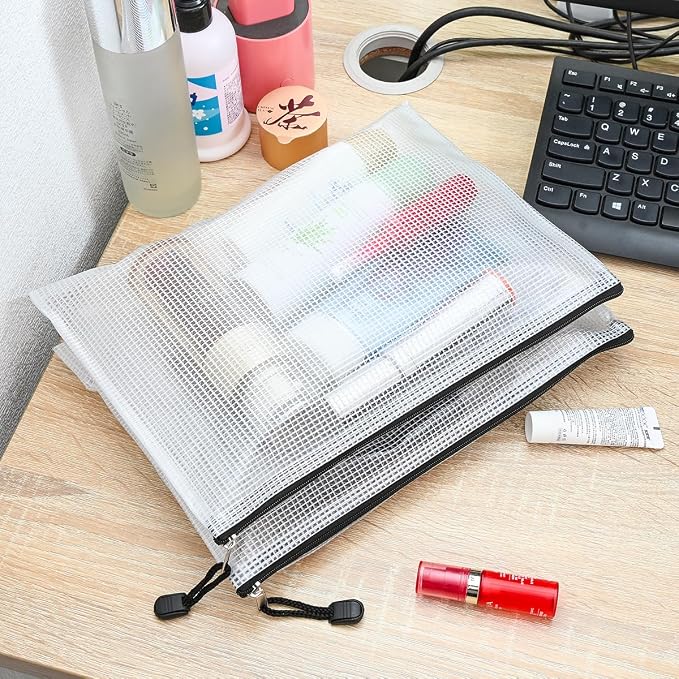 AUSTARK 20 Pcs Zipper File Bags, Plastic Mesh Pouch, Board Game Storage Bag - Image 6