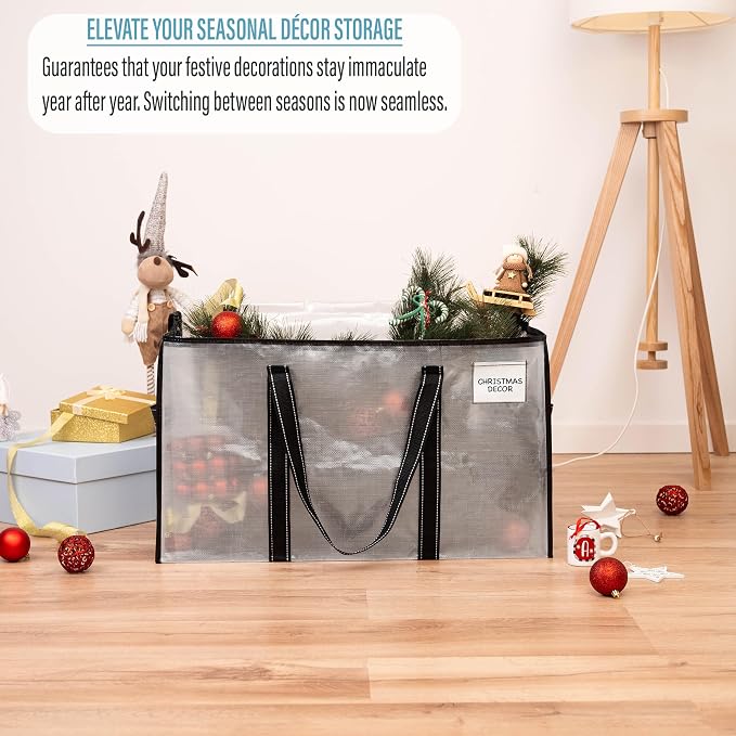 VENO 2 Pack Clear Moving Bags Christmas Storage Bags, Large Storage Bins - Image 2