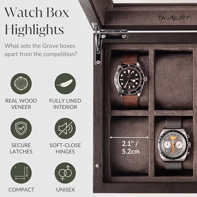 TAWBURY Wooden Watch Box Organizer - Image 5