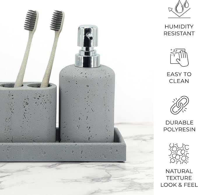 ZCCZ -Beige Bathroom Accessories Set 4 Pcs - Image 4