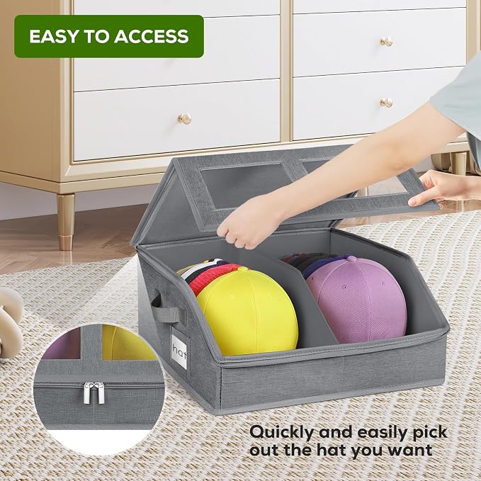 2 Pack Hat Storage for Baseball Caps-Holds Up to 48 Caps, Hat Organizer for - Image 5