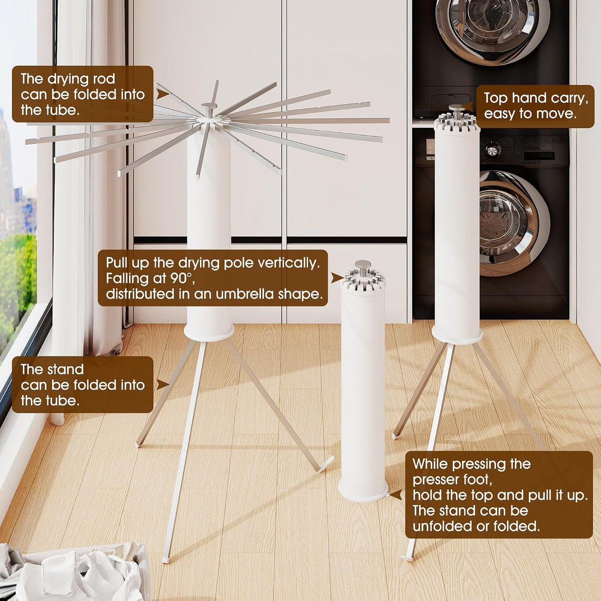 Tripod Clothes Drying Rack,Drying Rack Clothing Foldable for Laundry