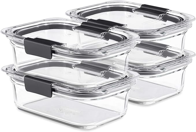 Rubbermaid Brilliance Glass Food Storage Containers, 3.2 Cup, Leak-Proof by Rubbermaid