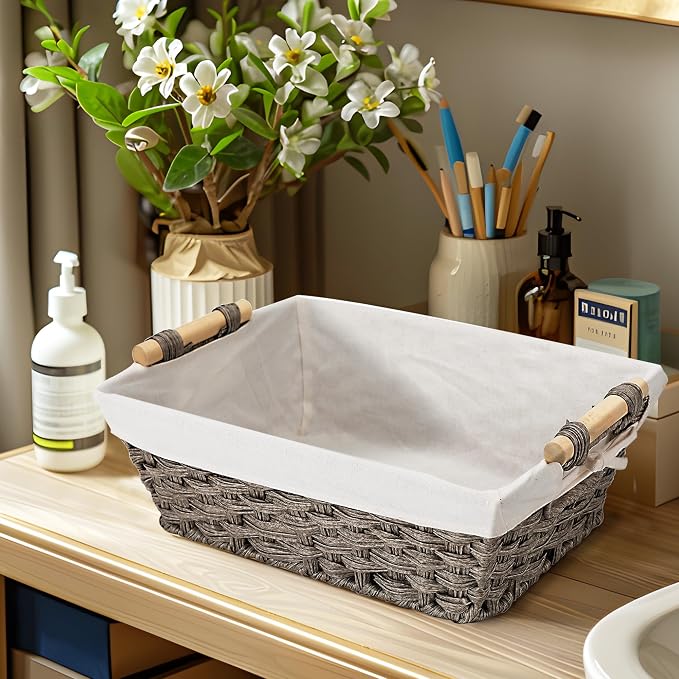 Baskets-Wicker Storage Baskets-Waterproof Wicker - Image 5