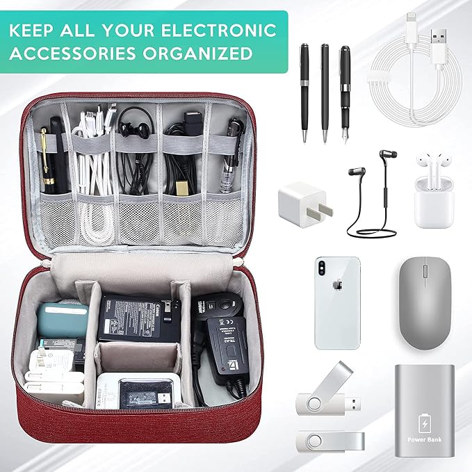 Electronics Organizer Travel Cable Organizer Bag Waterproof Portable Digital - Image 3