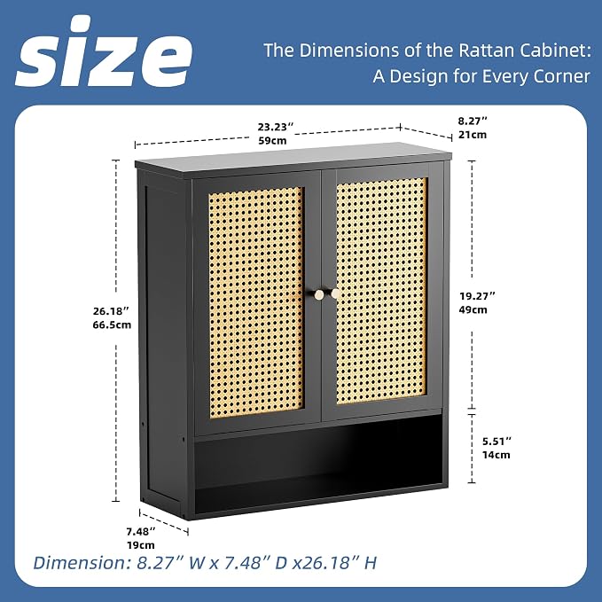 HITNET Wall Cabinet, Bamboo Medicine Cabinet - Image 3