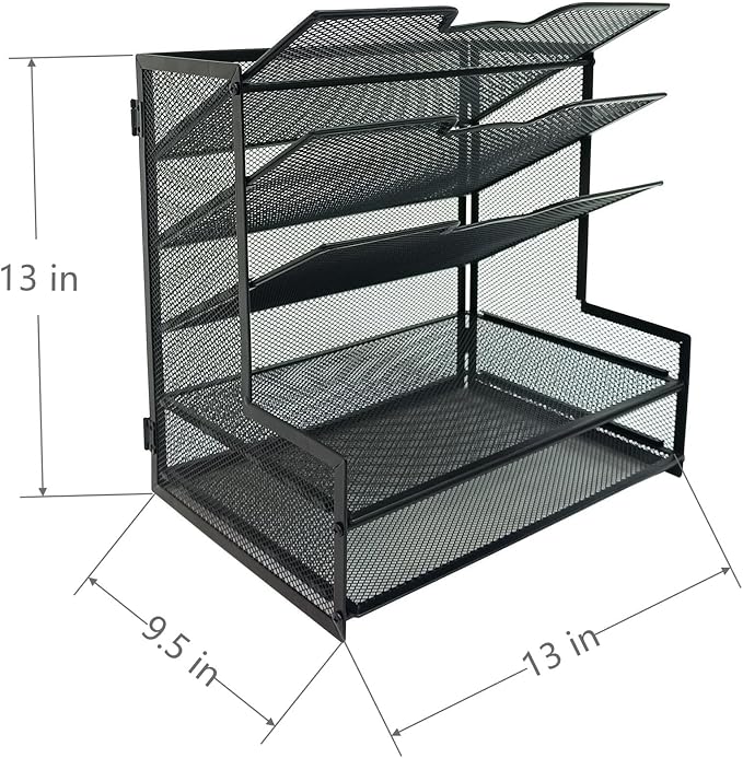 5-Tier Metal Desk Organizer, Office Desk Paper Organizer - Image 7