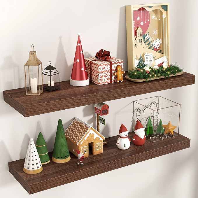 Floating Shelves for Wall, Engineered Wood Wall Shelves by Venusmiles