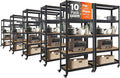 HOMEDANT House 5-Tier Metal Rolling Cart Shelf Rack Casters Heavy Duty Wheel by TheBestOrganizingSolution