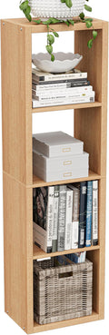 Cube Storage Organizer Bookcase, Small 4 Tier 11 inch Open Back Cubical Shelf by VDNEND