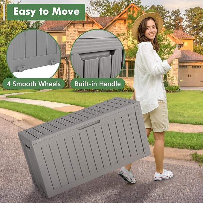 Outdoor Storage Box, Resin Deck Boxes Indoor and outdoor, Waterproof Storage - Image 6