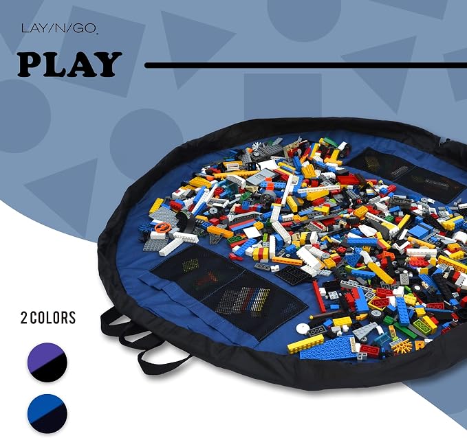 Lay-n-Go 2-in-1 Small Portable Drawstring Toys Storage Organizer and Play Mat - Image 5