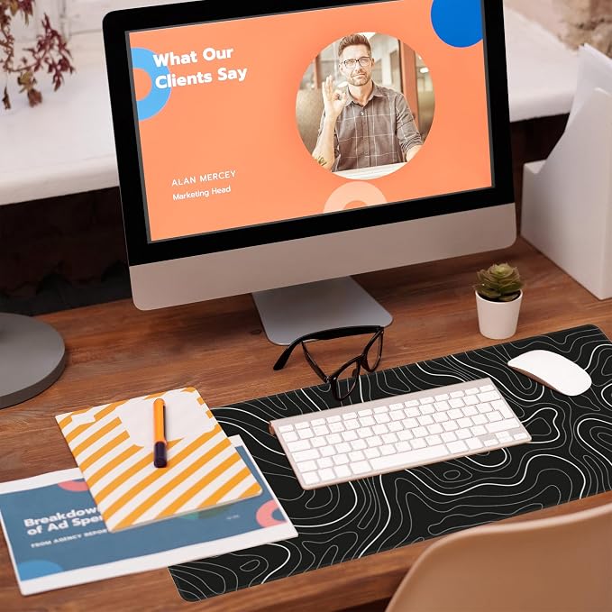 Desk Mat, Topographic Contour Large Gaming Mouse Pad - Image 5