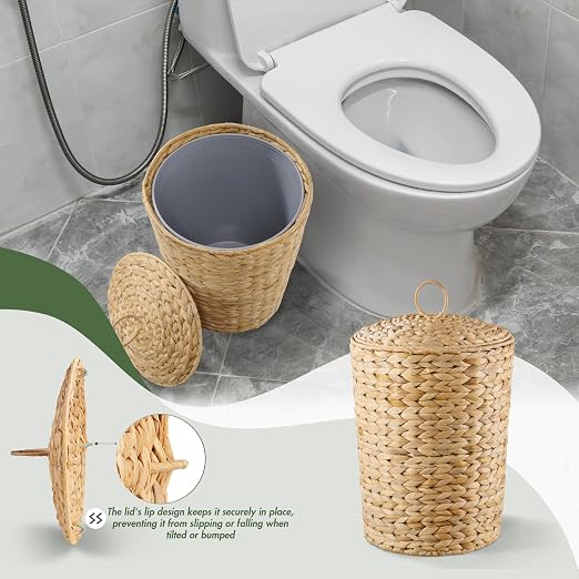 BLUEWEST 3 Gallons Wicker Trash Can - Image 5