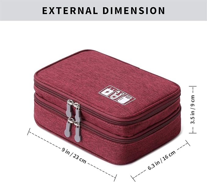 mygreen Travel Cable Organizer Bag, Two-Layer Electronics Accessories Organizer - Image 4