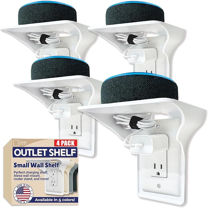BeraTek Power Perch Wall Outlet Shelf by StorageTheory