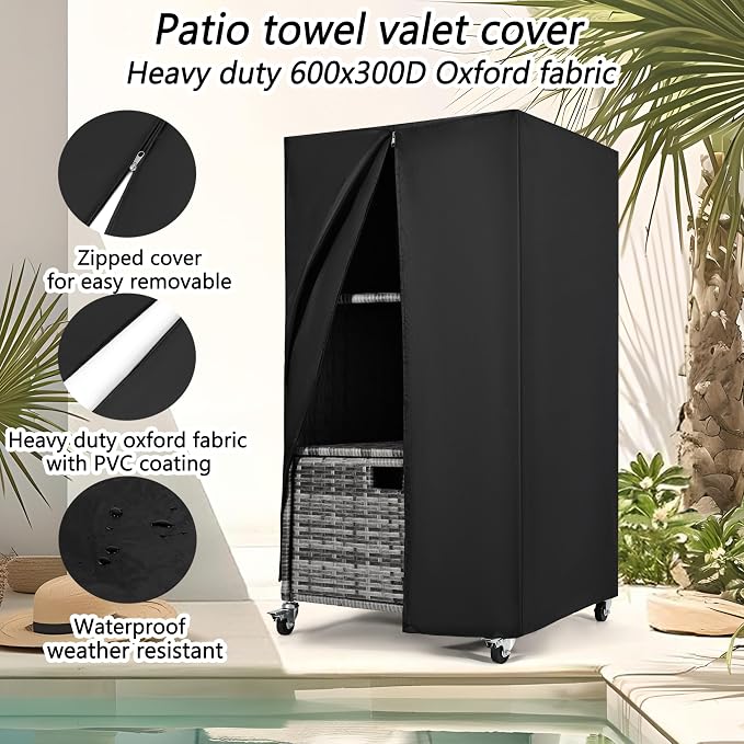 Outdoor Towel Rack for Pool Outdoor Pool Towel Storage Cabinet - Image 6