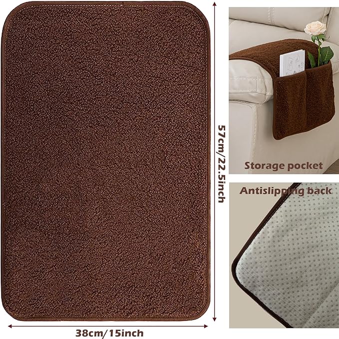 Armrest Cover, Recliner Chair Protector, Furniture Protector Slip, Side Storage - Image 8