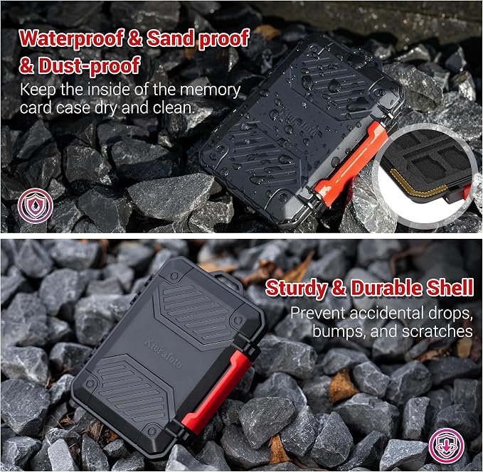IP67 Waterproof Memory Card Case, Slim Anti-Shock SD TF Card Holder Carrying - Image 4
