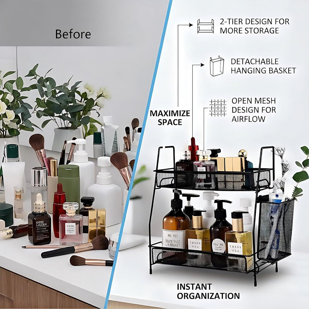 2-Tier Bathroom Countertop Organizer,Skincare, Makeup Countertop
