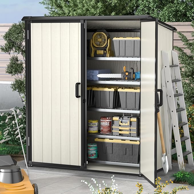 Aoxun Outdoor Storage Shed 5 x 3FT, Resin Shed - Image 3