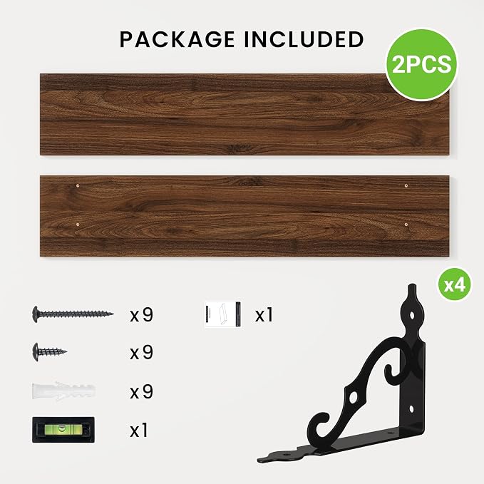 RICHFOCUS Floating Shelves for Wall Decor, 39.4W x 8D Shelves Set of 2 - Image 5