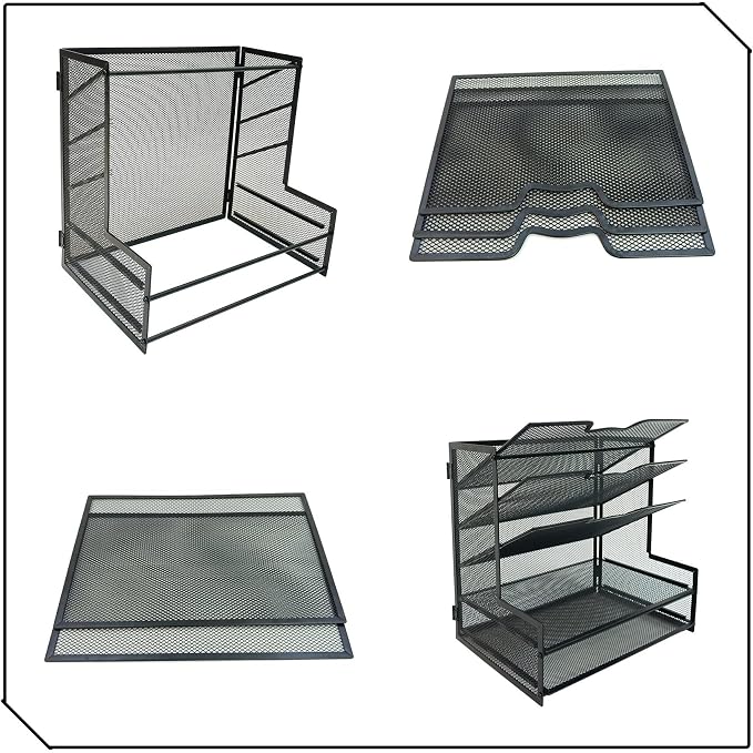 5-Tier Metal Desk Organizer, Office Desk Paper Organizer - Image 5