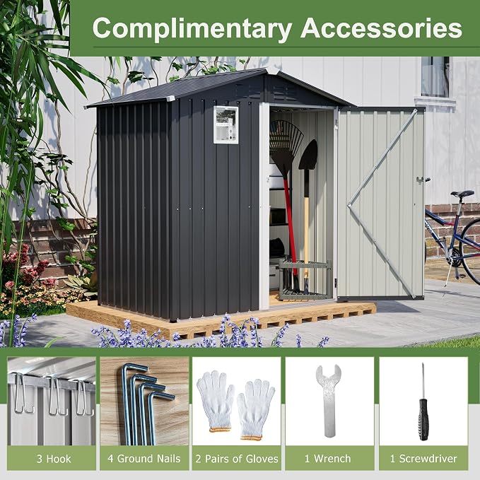 6x4 FT Outdoor Storage Shed - Image 7